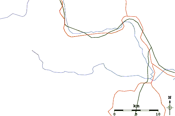 Roads and rivers around Bear Mountain (New Hampshire)