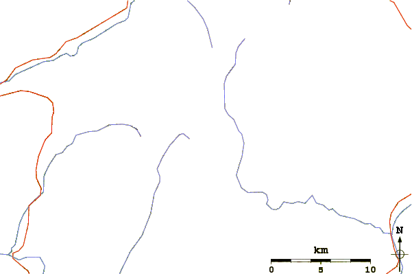 Roads and rivers around Bear Mountain (Siskiyou County, California)