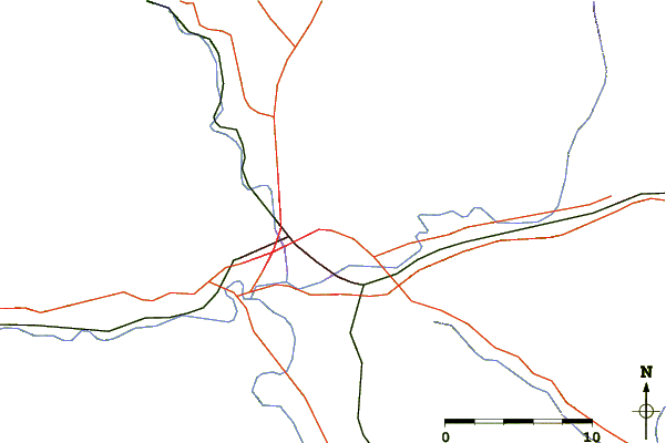 Roads and rivers around Beaucatcher Mountain