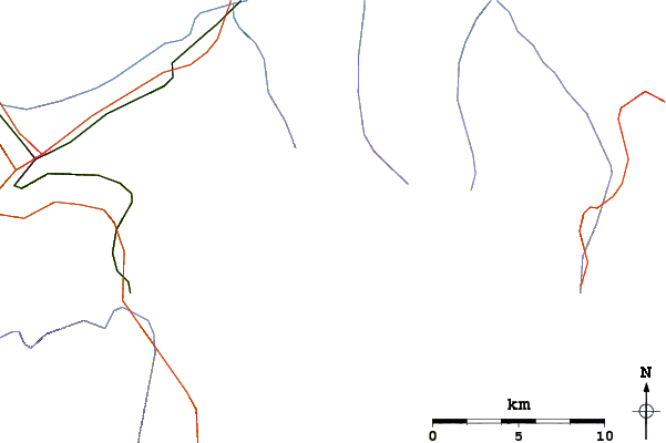 Roads and rivers around Bec des Rosses