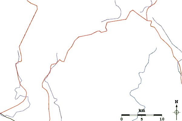 Roads and rivers around Bee Mountain (North Carolina)