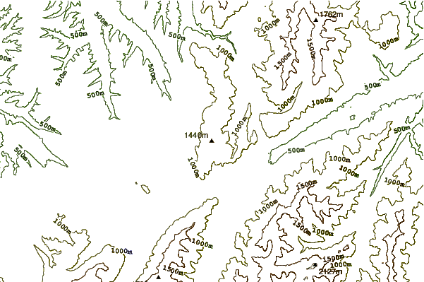 Mountain peaks around Beebys Knob