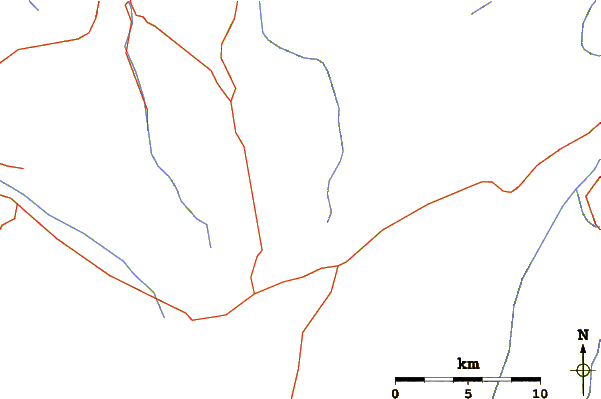 Roads and rivers around Beebys Knob