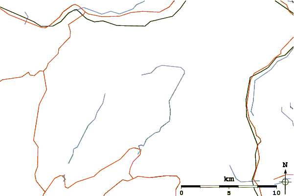 Roads and rivers around Beinn Bhuidhe (Glen Fyne)