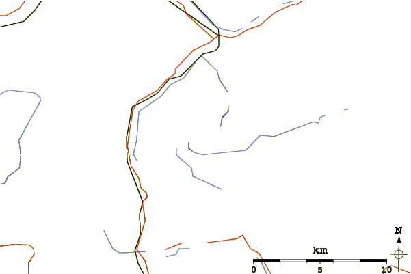 Roads and rivers around Beinn Chabhair