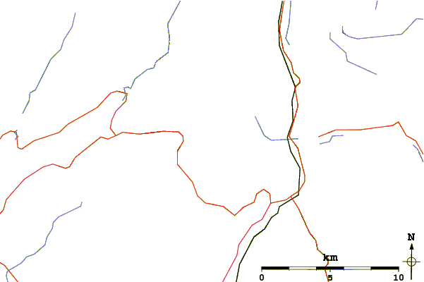 Roads and rivers around Beinn Chorranach