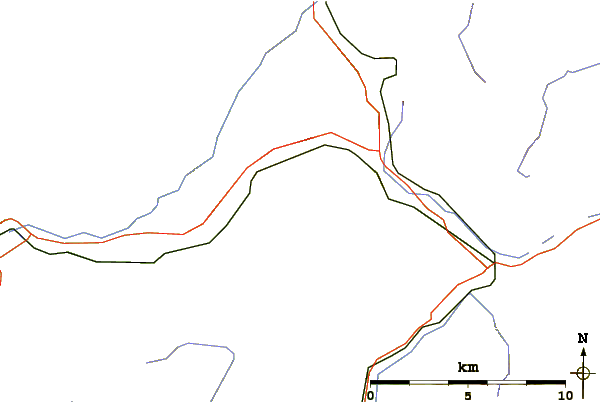 Roads and rivers around Beinn Chùirn