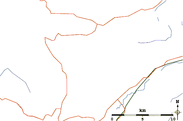 Roads and rivers around Beinn Damh