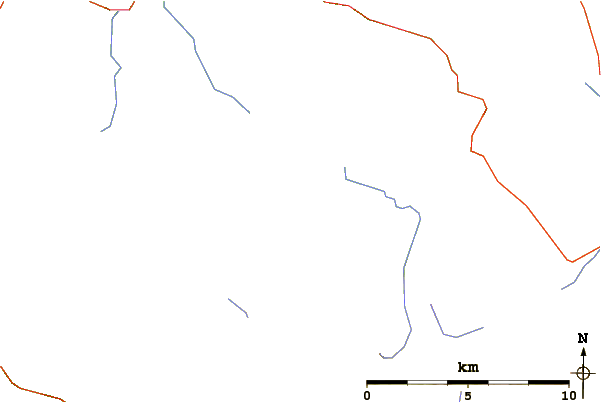 Roads and rivers around Beinn Dearg Mòr