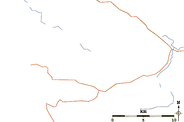 Roads and rivers around Beinn Dearg (Torridon)