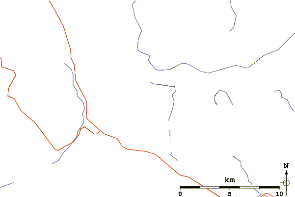 Roads and rivers around Beinn Dearg (Ullapool)