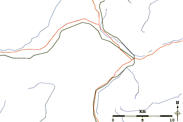 Roads and rivers around Beinn Dubhchraig