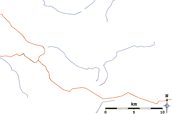 Roads and rivers around Beinn Fhada