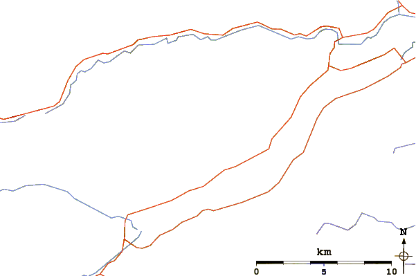 Roads and rivers around Beinn Ghlas