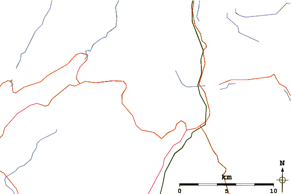 Roads and rivers around Beinn Ime