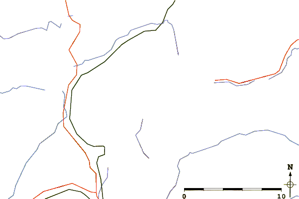 Roads and rivers around Beinn Mhanach