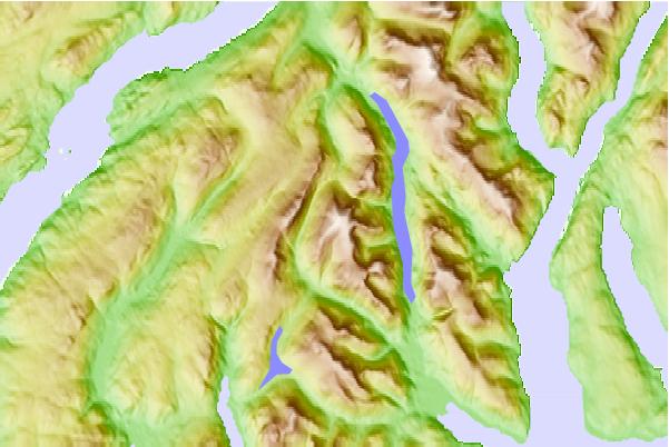 Surf breaks located close to Beinn Mhòr (Cowal)