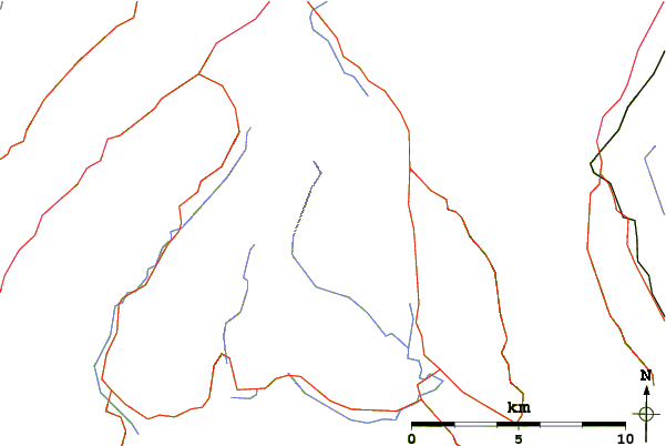 Roads and rivers around Beinn Mhòr (Cowal)