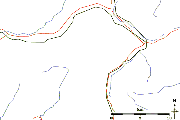 Roads and rivers around Beinn Narnain