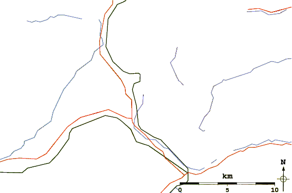 Roads and rivers around Beinn Odhar