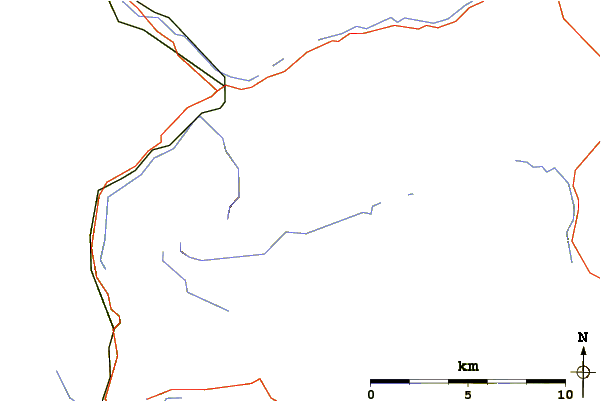 Roads and rivers around Beinn Tulaichean