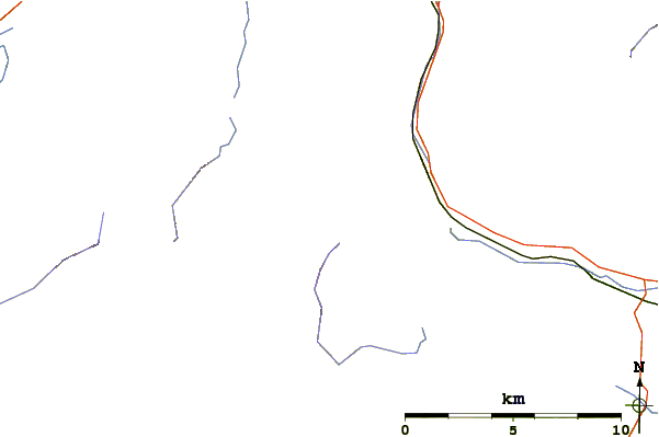 Roads and rivers around Beinn Udlamain