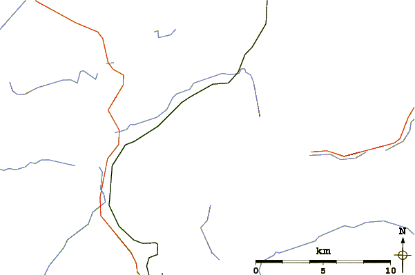 Roads and rivers around Beinn a' Chreachain