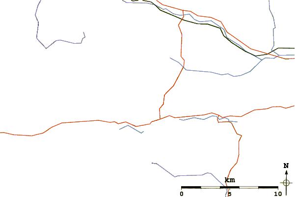 Roads and rivers around Beinn a' Chuallaich