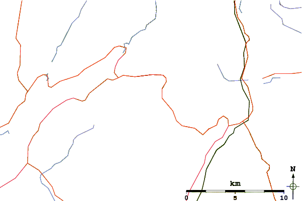 Roads and rivers around Beinn an Lochain