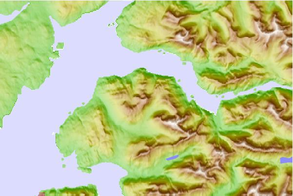 Surf breaks located close to Beinn na Caillich (Knoydart)