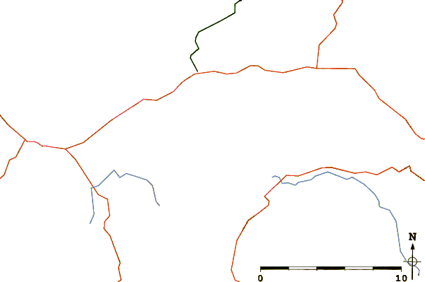 Roads and rivers around Beinn na Caillich (Kyle Rhea)