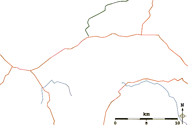 Roads and rivers around Beinn na Caillich