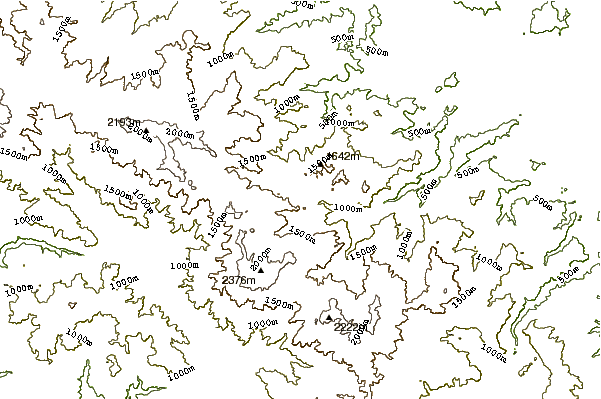 Mountain peaks around Belirang-beriti