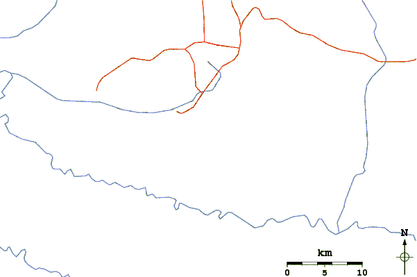 Roads and rivers around Bellevue de l'Inini