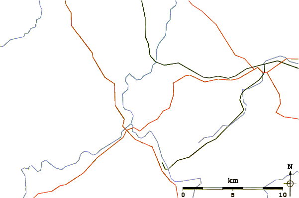 Roads and rivers around Ben Aigan