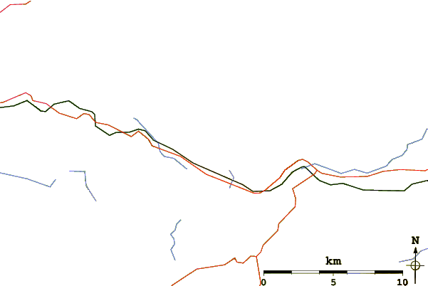 Roads and rivers around Ben Cruachan