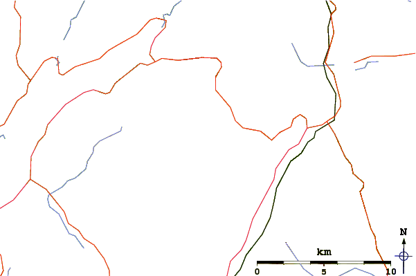 Roads and rivers around Ben Donich