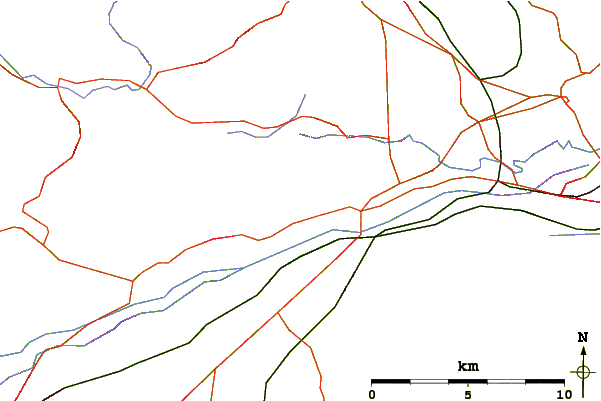 Roads and rivers around Ben Ledi