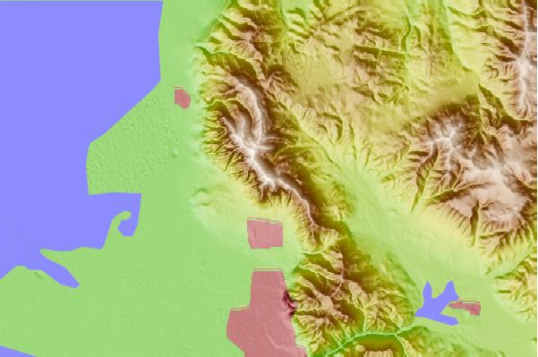 Surf breaks located close to Ben Lomond Peak