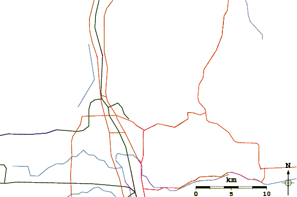 Roads and rivers around Ben Lomond Peak