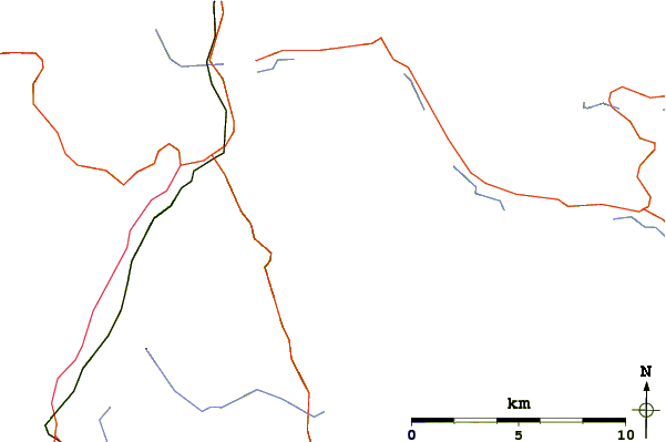 Roads and rivers around Ben Lomond