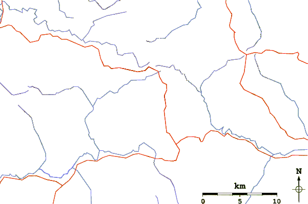 Roads and rivers around Ben Nevis (Tasmania)