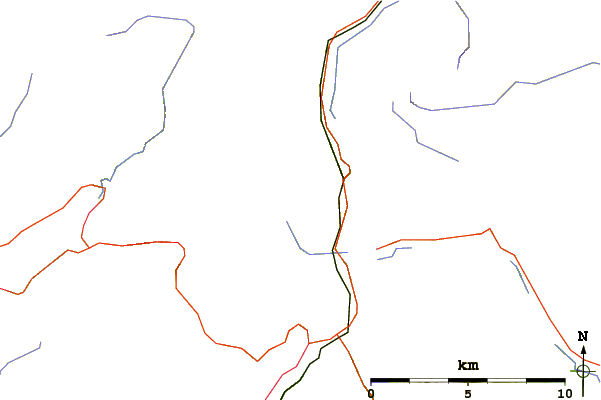 Roads and rivers around Ben Vorlich (Loch Lomond)