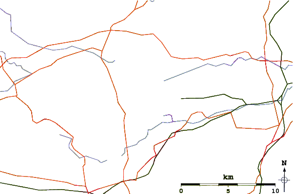 Roads and rivers around Benarty Hill