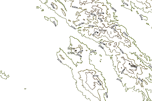 Mountain peaks around Bennett Mountain