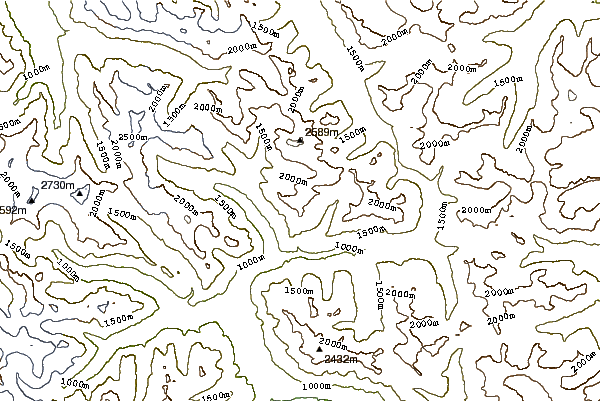 Mountain peaks around Benzarino