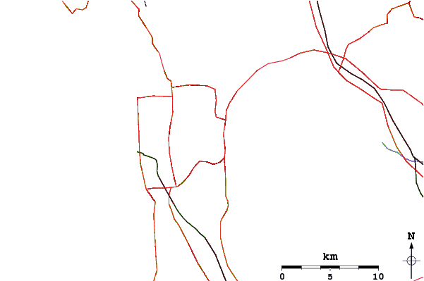 Roads and rivers around Bernal Heights Summit