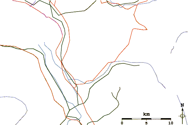 Roads and rivers around Berneuse