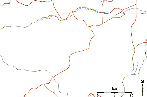 Roads and rivers around Berrian Mountain