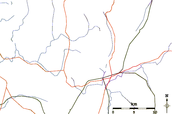 Roads and rivers around Berry Mountain